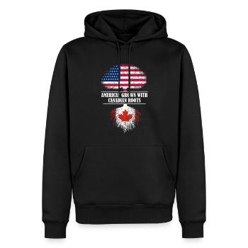 American grown with canadian roots Canada - Men’s Premium Organic Hoodie - black - Front - Nico (187cm)