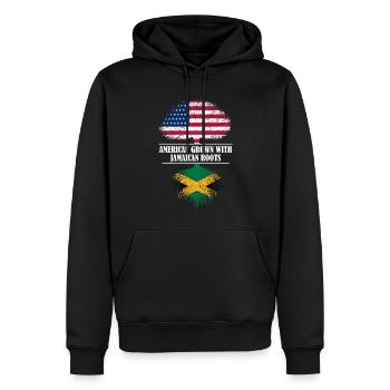 American grown with Jamaican roots flag - Männer Premium Bio Hoodie - Schwarz - Vorne - Nico (187cm)