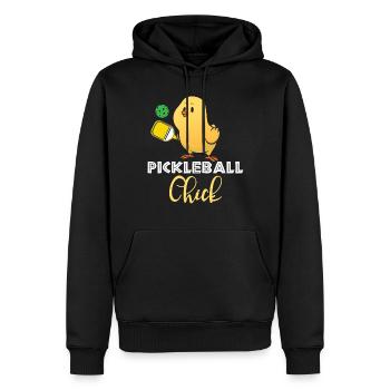 Pickleball-Chic, Joueur de Pickleball - Sweat à capuche Premium bio Homme - noir - Devant - Nico (187cm)