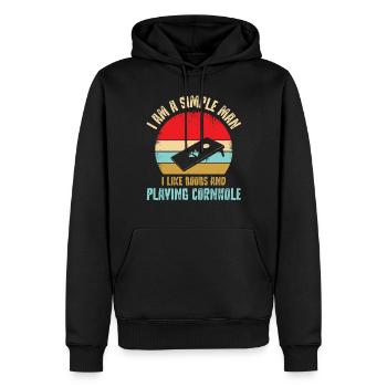 Cornhole, Sitzsack, Sitzsack Werfen - Männer Premium Bio Hoodie - Schwarz - Vorne - Nico (187cm)