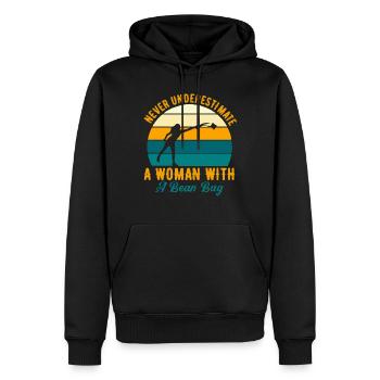 Cornhole, Sitzsack, Sitzsack Werfen - Männer Premium Bio Hoodie - Schwarz - Vorne - Nico (187cm)