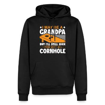 Cornhole, Sitzsack, Sitzsack Werfen - Männer Premium Bio Hoodie - Schwarz - Vorne - Nico (187cm)