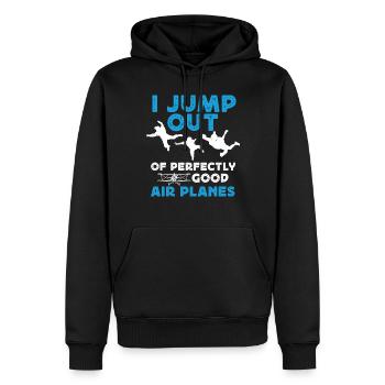 Fallschirmspringlichkeit, Fallschirmspringer - Männer Premium Bio Hoodie - Schwarz - Vorne - Nico (187cm)