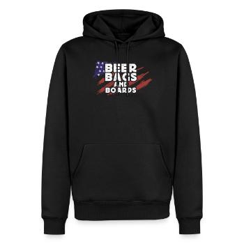 Cornhole, Sitzsack, Sitzsack Werfen - Männer Premium Bio Hoodie - Schwarz - Vorne - Nico (187cm)