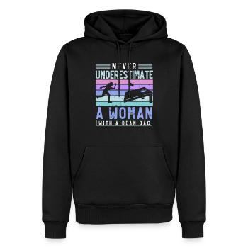 Cornhole, Sitzsack, Sitzsack Werfen - Männer Premium Bio Hoodie - Schwarz - Vorne - Nico (187cm)