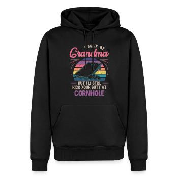 Cornhole, Sitzsack, Sitzsack Werfen - Männer Premium Bio Hoodie - Schwarz - Vorne - Nico (187cm)