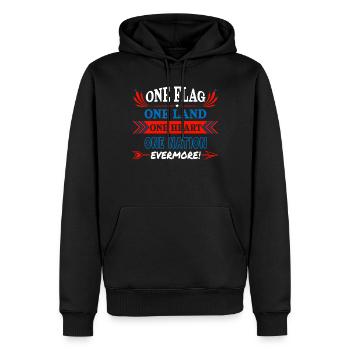 Citations patriotiques américaines, patriotes, patriotes - Sweat à capuche Premium bio Homme - noir - Devant - Nico (187cm)