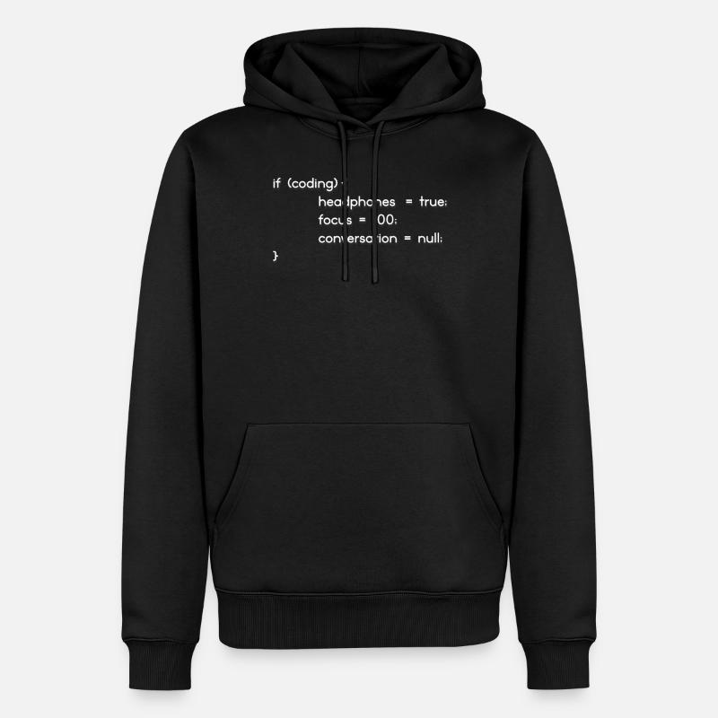 Casques, encodeurs, programmeurs codage - Sweat à capuche Premium bio Homme - noir