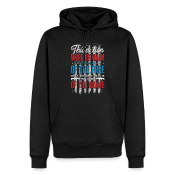 Citations patriotiques américaines, patriotes, patriotes - Sweat à capuche Premium bio Homme - noir - Devant - Nico (187cm)