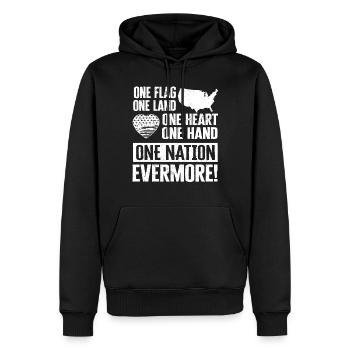 Citations patriotiques américaines, patriotes, patriotes - Sweat à capuche Premium bio Homme - noir - Devant - Nico (187cm)