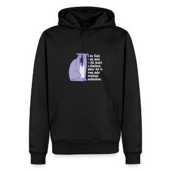 Ein part von mir möchte hart arbeiten - Männer Premium Bio Hoodie - Schwarz - Vorne - Nico (187cm)