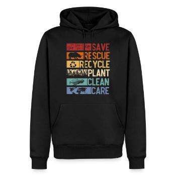 Erde Tag, Retten Sie Den Planeten - Männer Premium Bio Hoodie - Schwarz - Vorne - Nico (187cm)