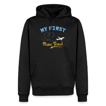 Premier avion, avion - Sweat à capuche Premium bio Homme - noir - Devant - Nico (187cm)