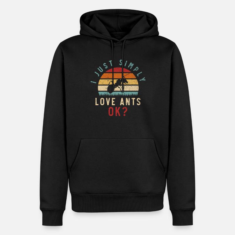 Fourmis, amoureux des fourmis - Sweat à capuche Premium bio Homme - noir