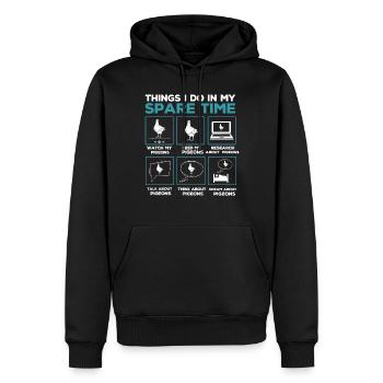 Élevage de pigeons, colombophiles, pigeons - Sweat à capuche Premium bio Homme - noir - Devant - Nico (187cm)