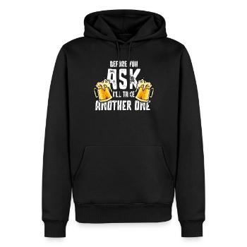 Boire de la bière, boire de la bière de fête - Sweat à capuche Premium bio Homme - noir - Devant - Nico (187cm)