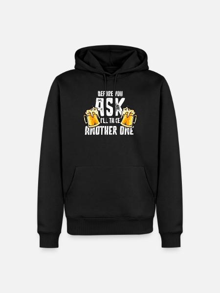 Beer drinking, party beer boozing - Men’s Premium Organic Hoodie - black