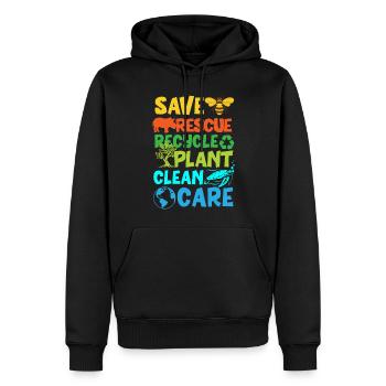 Erde Tag, Retten Sie Den Planeten - Männer Premium Bio Hoodie - Schwarz - Vorne - Nico (187cm)