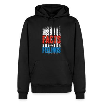 Drapeau américain, faits sur les sentiments - Sweat à capuche Premium bio Homme - noir - Devant - Nico (187cm)