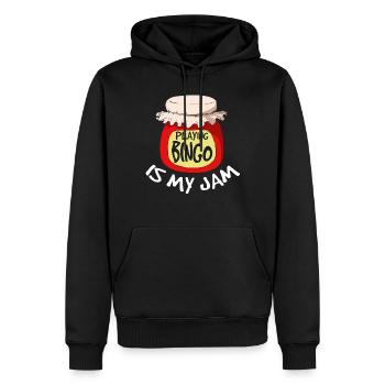 Jouer au bingo est ma confiture, joueur de bingo - Sweat à capuche Premium bio Homme - noir - Devant - Nico (187cm)