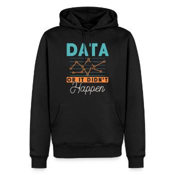 Collecte de données - Thérapeutes analystes comportementaux - Sweat à capuche Premium bio Homme - noir - Devant - Nico (187cm)