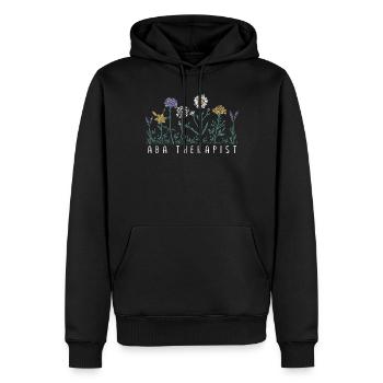 Thérapeute floral - Sweat à capuche Premium bio Homme - noir - Devant - Nico (187cm)