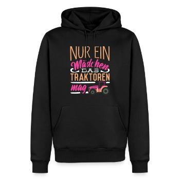 Just a girl what tractors like, farmer - Men’s Premium Organic Hoodie - black - Front - Nico (187cm)