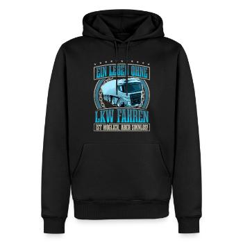 LKW Fahrer - Männer Premium Bio Hoodie - Schwarz - Vorne - Nico (187cm)