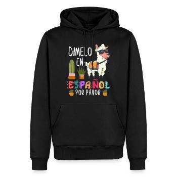 Spanischlehrer, Spanisch Unterrichten - Männer Premium Bio Hoodie - Schwarz - Vorne - Nico (187cm)