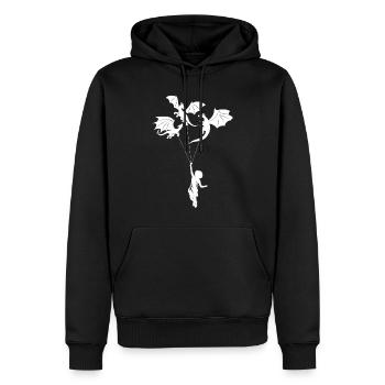 Lustiger Trendiger Kleiner Junge Mit Drachen - Männer Premium Bio Hoodie - Schwarz - Vorne - Nico (187cm)