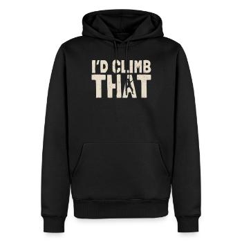 Ich Würde Das Besteigen, Boulder, Klettern - Männer Premium Bio Hoodie - Schwarz - Vorne - Nico (187cm)
