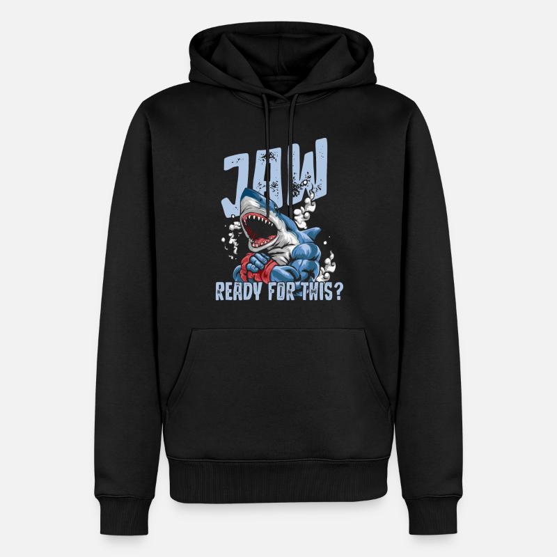 Sentez-vous magnifique, requin, requin - Sweat à capuche Premium bio Homme - noir