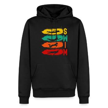 Swimming, swimming, water sports - Men’s Premium Organic Hoodie - black - Front - Nico (187cm)
