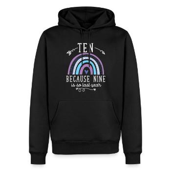 10 Jahre Geburtstag, Alter 10 - Männer Premium Bio Hoodie - Schwarz - Vorne - Nico (187cm)