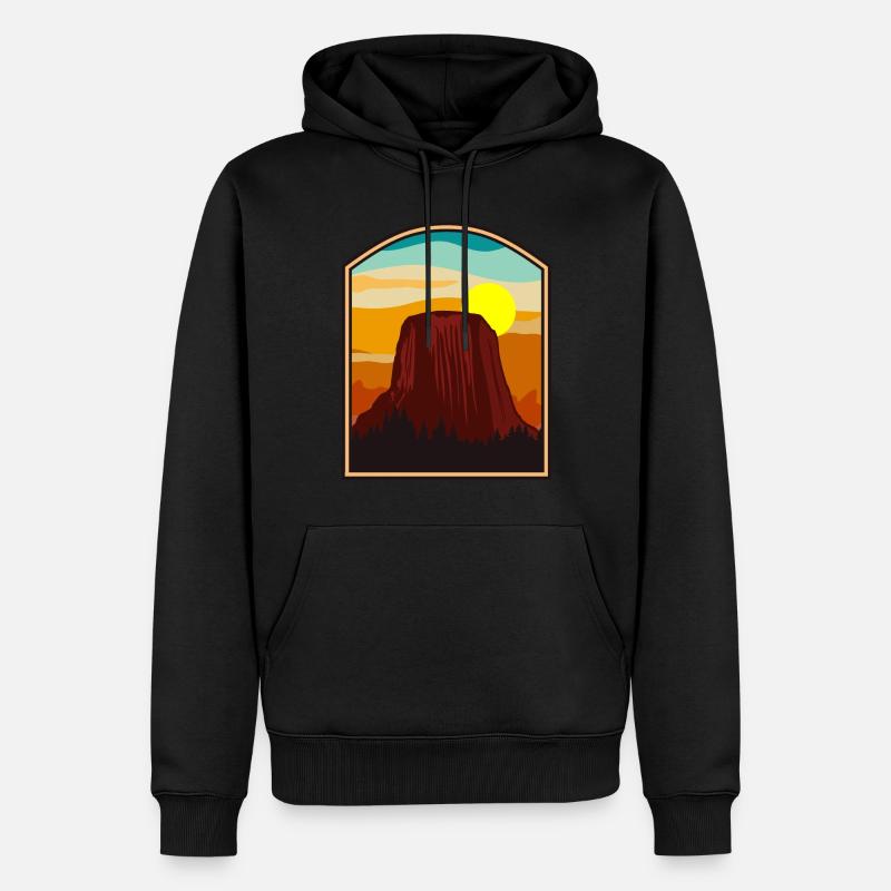 Devils Tower National Monument - Männer Premium Bio Hoodie - Schwarz