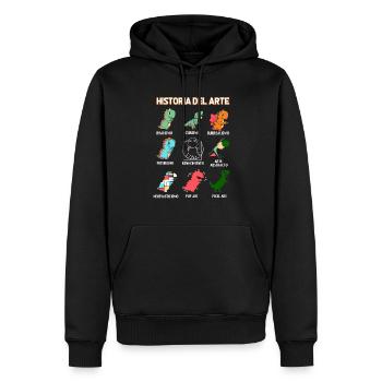 Kunstgeschichte Dinosaurier Spanisch - Männer Premium Bio Hoodie - Schwarz - Vorne - Nico (187cm)