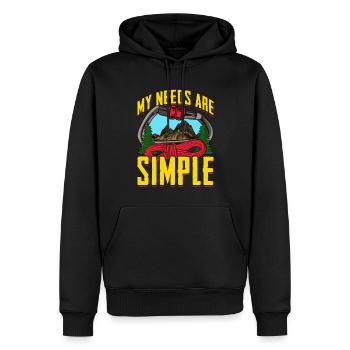 Alpiniste mes besoins sont simples - Sweat à capuche Premium bio Homme - noir - Devant - Nico (187cm)