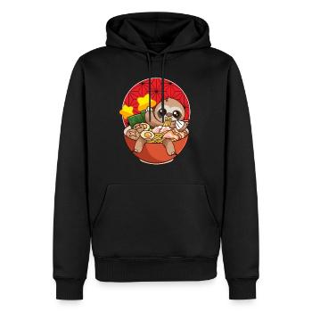 Lazy Kawaii Manger Ramen Japon - Sweat à capuche Premium bio Homme - noir - Devant - Nico (187cm)