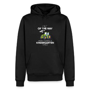 Hors du chemin voici un enfant de maternelle Tra - Sweat à capuche Premium bio Homme - noir - Devant - Nico (187cm)