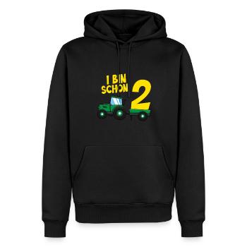 Ich bin schon 2 - Männer Premium Bio Hoodie - Schwarz - Vorne - Nico (187cm)