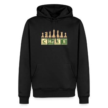 Symboles du tableau périodique des amateurs d’échecs - Sweat à capuche Premium bio Homme - noir - Devant - Nico (187cm)