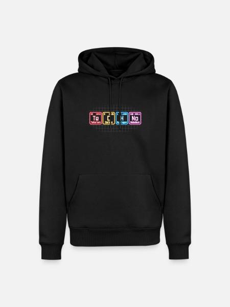 Elektronische Musik Techno Periodensystem DJ - Männer Premium Bio Hoodie - Schwarz