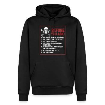 Metalldetektion, Metalldetektor - Männer Premium Bio Hoodie - Schwarz - Vorne - Nico (187cm)