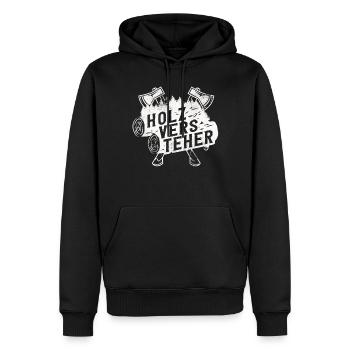 Holzversteher, Waldarbeiter, Holzfäller - Männer Premium Bio Hoodie - Schwarz - Vorne - Nico (187cm)