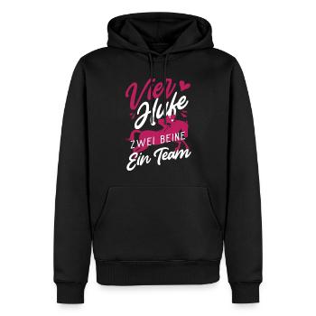 Cavalier, Équitation, Chevaux, Équitation, Port de voyage - Sweat à capuche Premium bio Homme - noir - Devant - Nico (187cm)