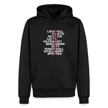 Liebevoll Herzlich Hilfsbereit Erzieherin - Männer Premium Bio Hoodie - Schwarz - Vorne - Nico (187cm)