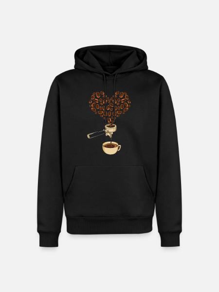 Liebe zur Espressomaschine - Männer Premium Bio Hoodie - Schwarz