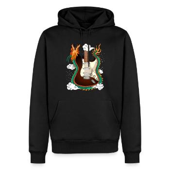 Dragon Rock E-Gitarre - Männer Premium Bio Hoodie - Schwarz - Vorne - Nico (187cm)