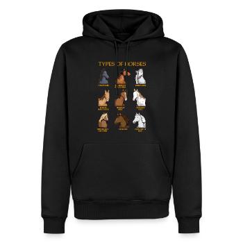 Types of Horses English Riding - Men’s Premium Organic Hoodie - black - Front - Nico (187cm)
