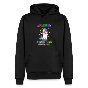 Educatorcorn comme un jardin d’enfants d’éducateur normal - Sweat à capuche Premium bio Homme - noir - Devant - Nico (187cm)